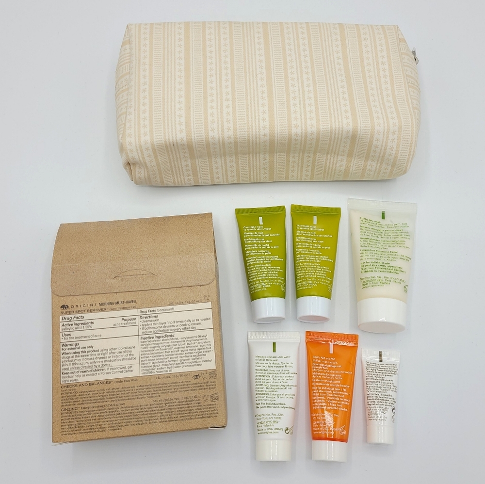 Origins Morning Must-Haves Travel Skincare Set Cleanser, Serum, Treatment, Masks - Picture 2 of 5